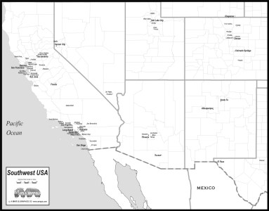 Download SOUTHWEST USA MAP to print